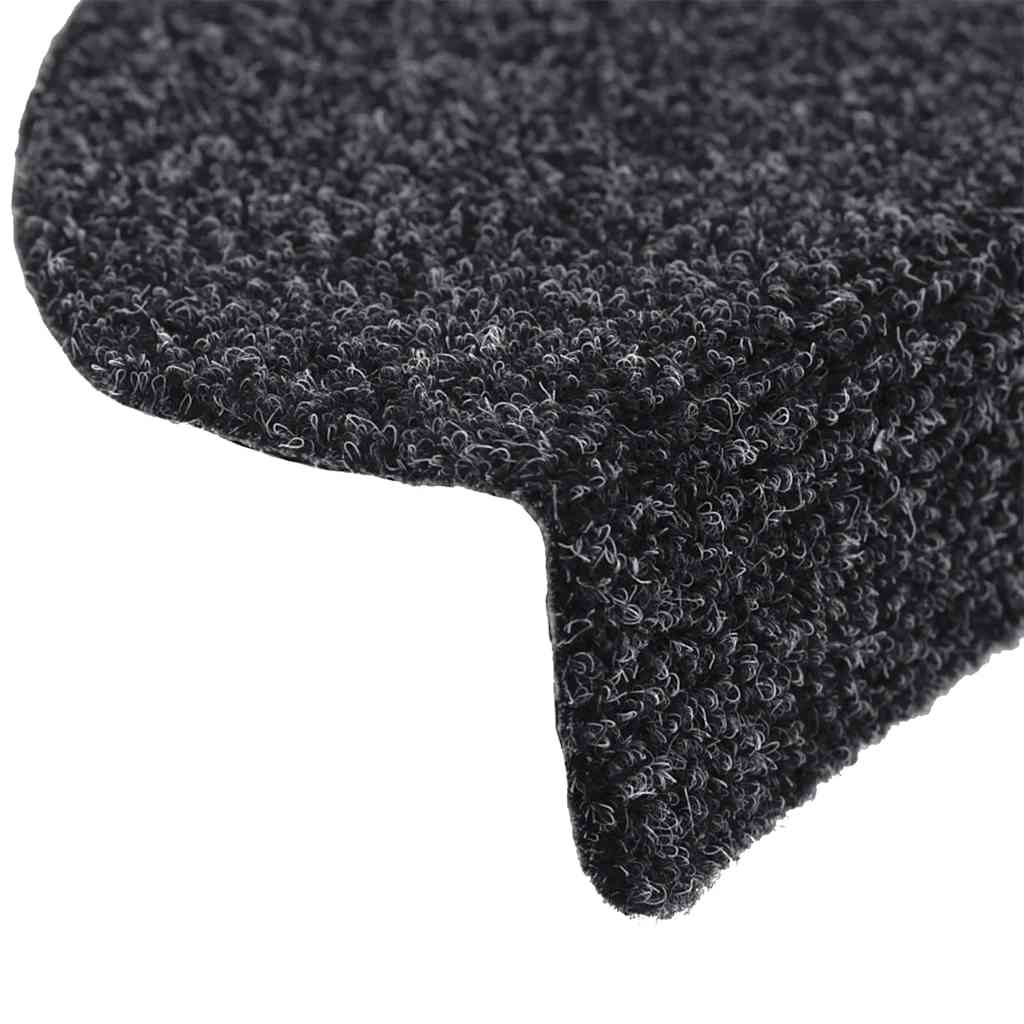 Stair Mats Self-adhesive 5 pcs 56x17x3 cm Black Half Round