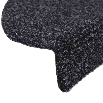 Stair Mats Self-adhesive 10 pcs 56x17x3 cm Black Half Round