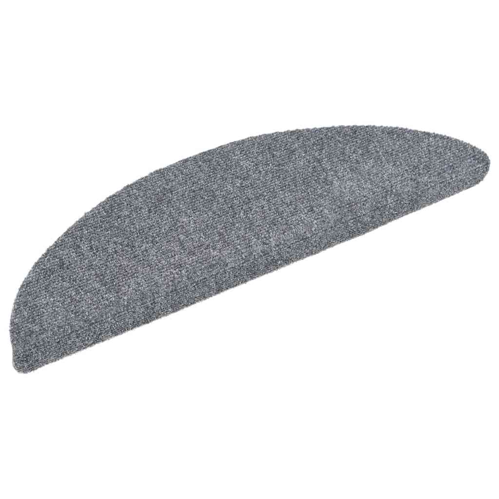 Stair Mats Self-adhesive 5 pcs 56x17x3 cm Light Grey Half Round