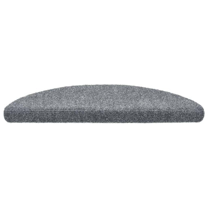 Stair Mats Self-adhesive 5 pcs 56x17x3 cm Light Grey Half Round