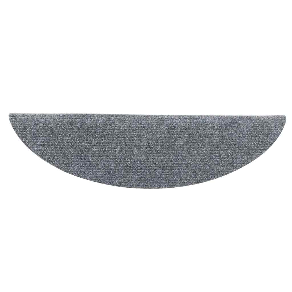 Stair Mats Self-adhesive 5 pcs 56x17x3 cm Light Grey Half Round