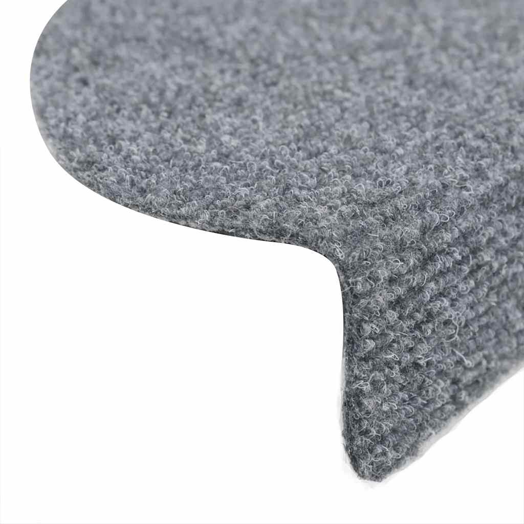 Stair Mats Self-adhesive 5 pcs 56x17x3 cm Light Grey Half Round