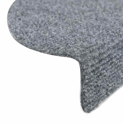 Stair Mats Self-adhesive 5 pcs 56x17x3 cm Light Grey Half Round