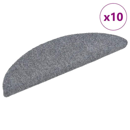 Self-adhesive Stair Mats 10 pcs Light Grey 56x17x cm Needle Punch
