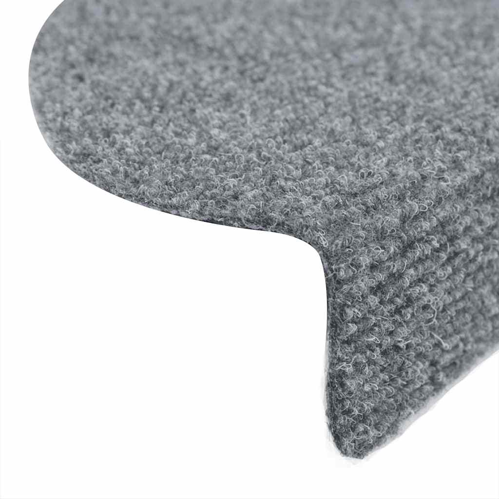 Self-adhesive Stair Mats 10 pcs Light Grey 56x17x cm Needle Punch