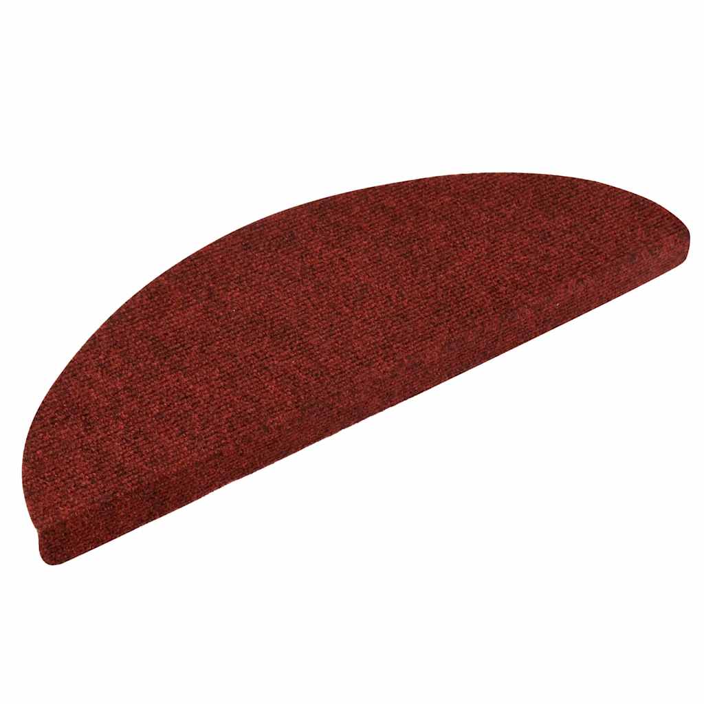 Stair Mats Self-adhesive 10 pcs 56x17x3 cm Bordeaux Red Half Round