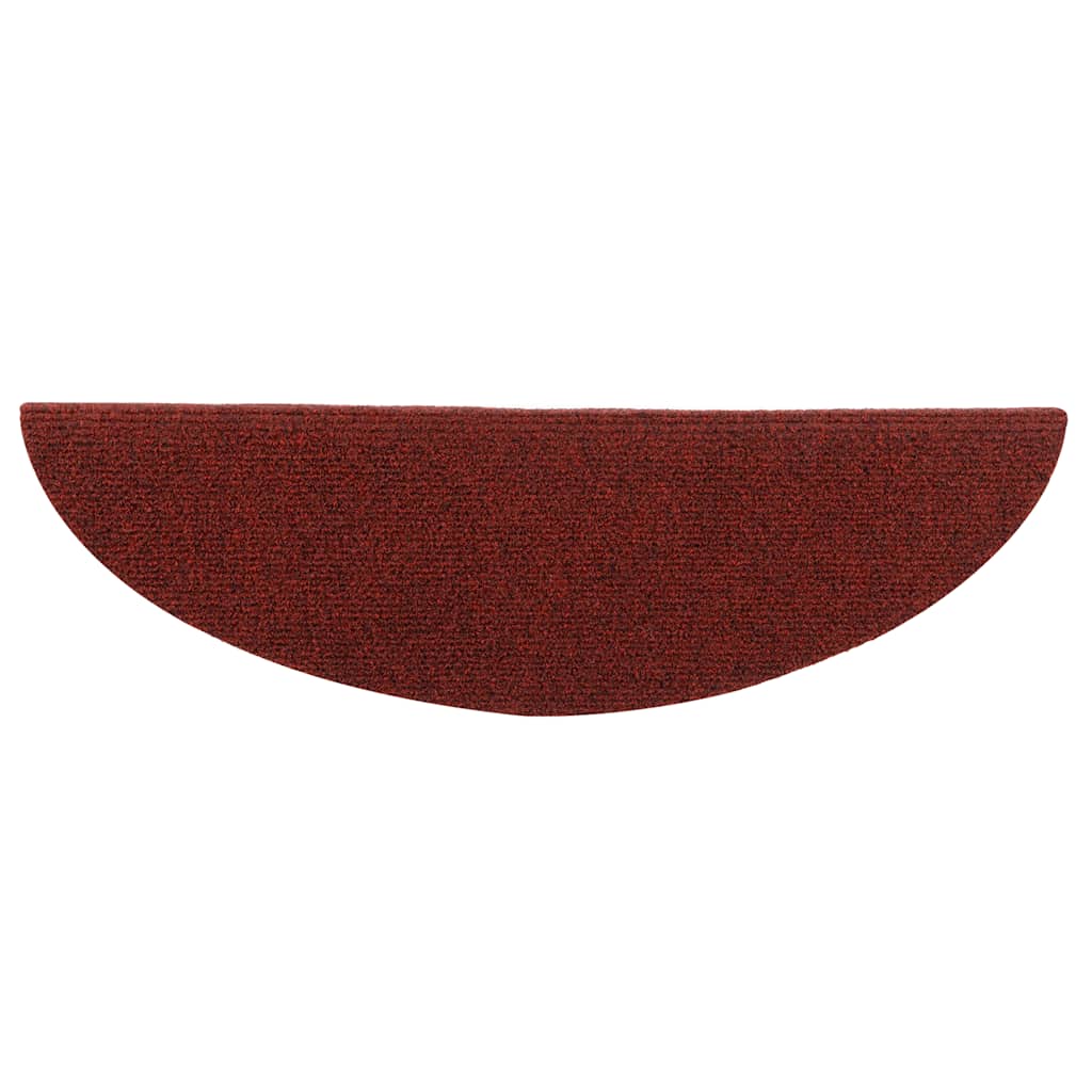 Stair Mats Self-adhesive 10 pcs 56x17x3 cm Bordeaux Red Half Round