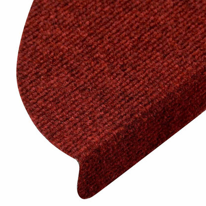Stair Mats Self-adhesive 10 pcs 56x17x3 cm Bordeaux Red Half Round