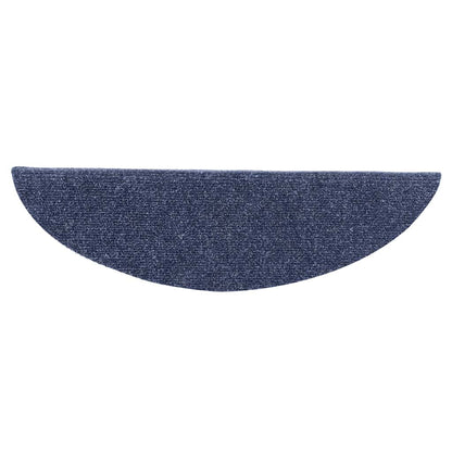 Stair Mats Self-adhesive 5 pcs 56x17x3 cm Blue Half Round
