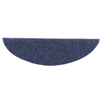 Stair Mats Self-adhesive 10 pcs 56x17x3 cm Blue Half Round