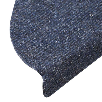 Stair Mats Self-adhesive 10 pcs 56x17x3 cm Blue Half Round