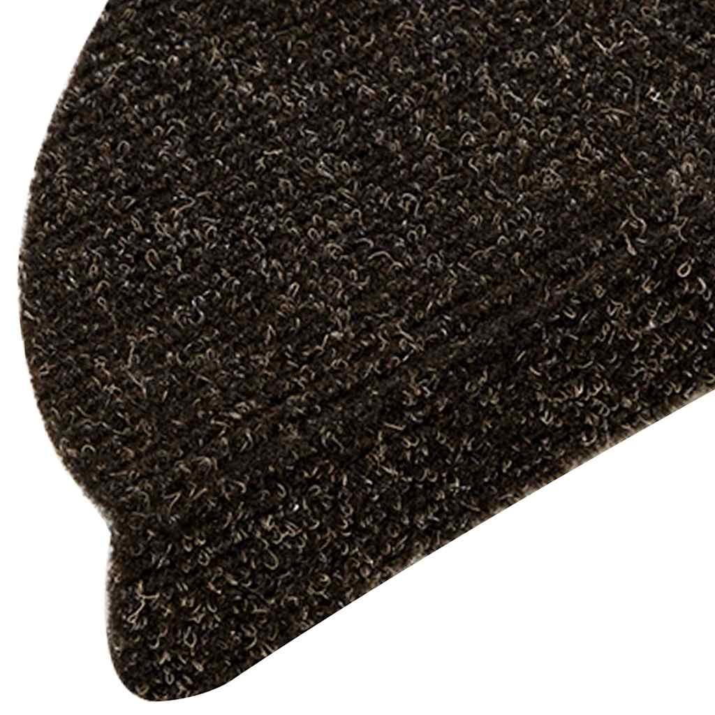 Stair Mats Self-adhesive 10 pcs 56x17x3 cm Dark Brown Half Round