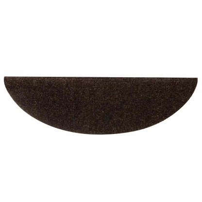 Stair Mats Self-adhesive 5 pcs 56x17x3 cm Brown Half Round