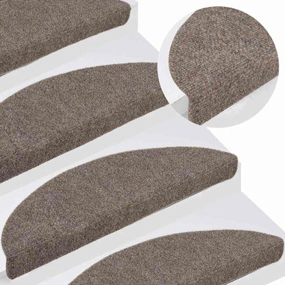 Stair Mats Self-adhesive 5 pcs 56x17x3 cm Beige Half Round