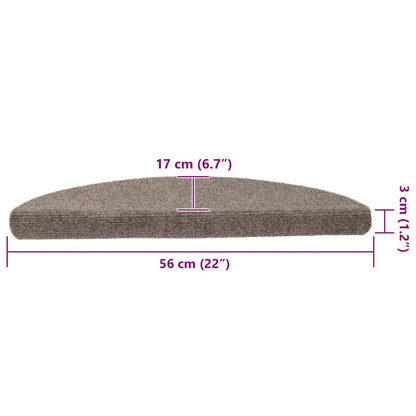 Stair Mats Self-adhesive 5 pcs 56x17x3 cm Beige Half Round
