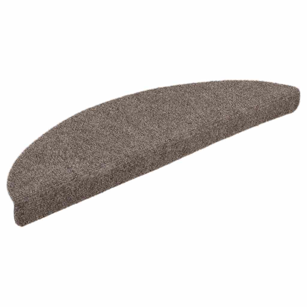 Stair Mats Self-adhesive 10 pcs 56x17x3 cm Beige Half Round