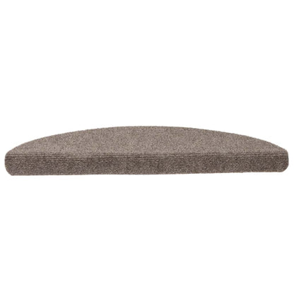 Stair Mats Self-adhesive 10 pcs 56x17x3 cm Beige Half Round