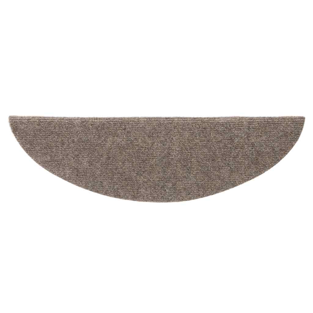Stair Mats Self-adhesive 10 pcs 56x17x3 cm Beige Half Round