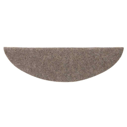 Stair Mats Self-adhesive 10 pcs 56x17x3 cm Beige Half Round