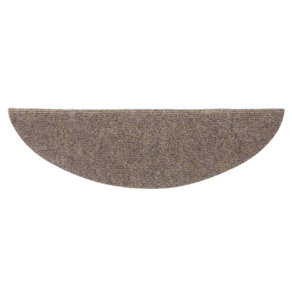 Stair Mats Self-adhesive 10 pcs 56x17x3 cm Beige Half Round
