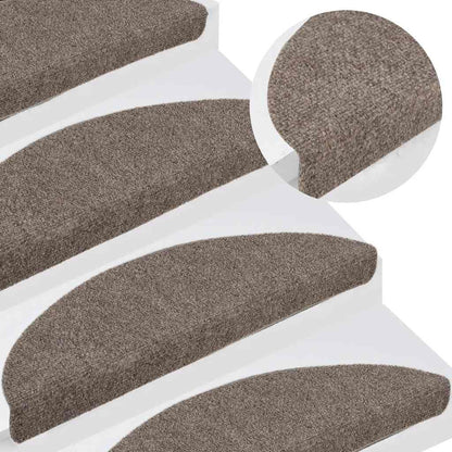 Stair Mats Self-adhesive 10 pcs 56x17x3 cm Beige Half Round