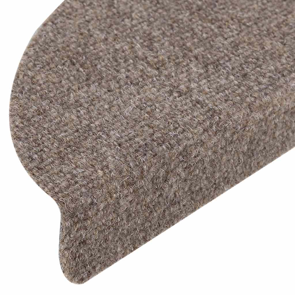 Stair Mats Self-adhesive 10 pcs 56x17x3 cm Beige Half Round