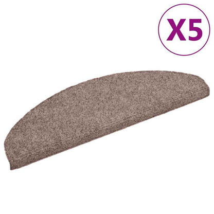 Stair Mats Self-adhesive 5 pcs 65x21x4 cm Light Brown Half Round Large