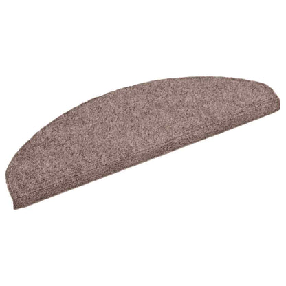 Stair Mats Self-adhesive 5 pcs 65x21x4 cm Light Brown Half Round Large