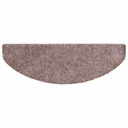 Stair Mats Self-adhesive 5 pcs 65x21x4 cm Light Brown Half Round Large