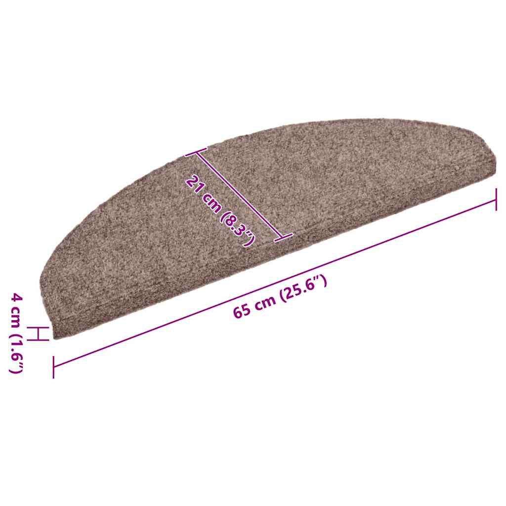 Stair Mats Self-adhesive 5 pcs 65x21x4 cm Light Brown Half Round Large