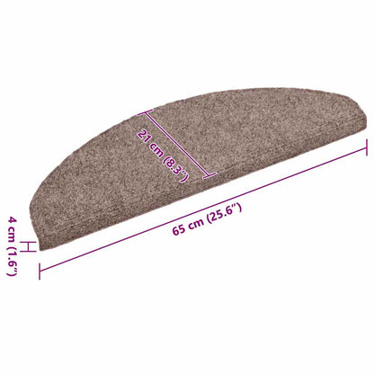Stair Mats Self-adhesive 5 pcs 65x21x4 cm Light Brown Half Round Large