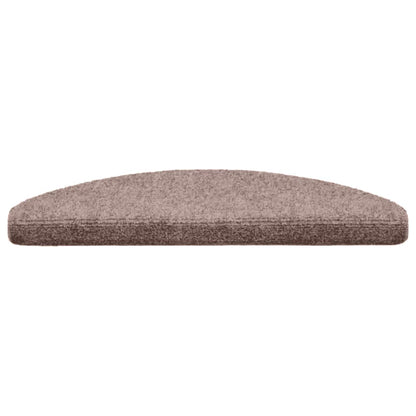 Stair Mats Self-adhesive 10 pcs 65x21x4 cm Light Brown Half Round Large