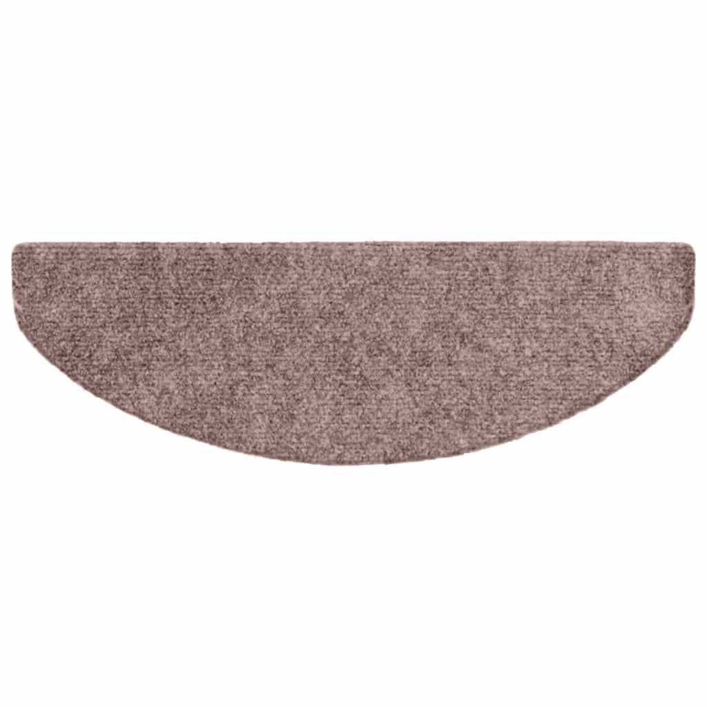 Stair Mats Self-adhesive 10 pcs 65x21x4 cm Light Brown Half Round Large