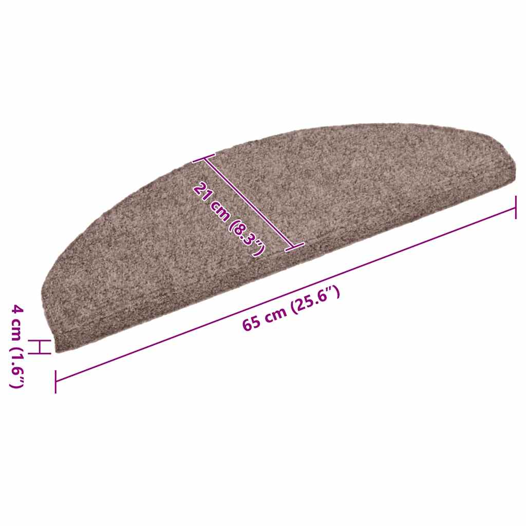 Stair Mats Self-adhesive 10 pcs 65x21x4 cm Light Brown Half Round Large