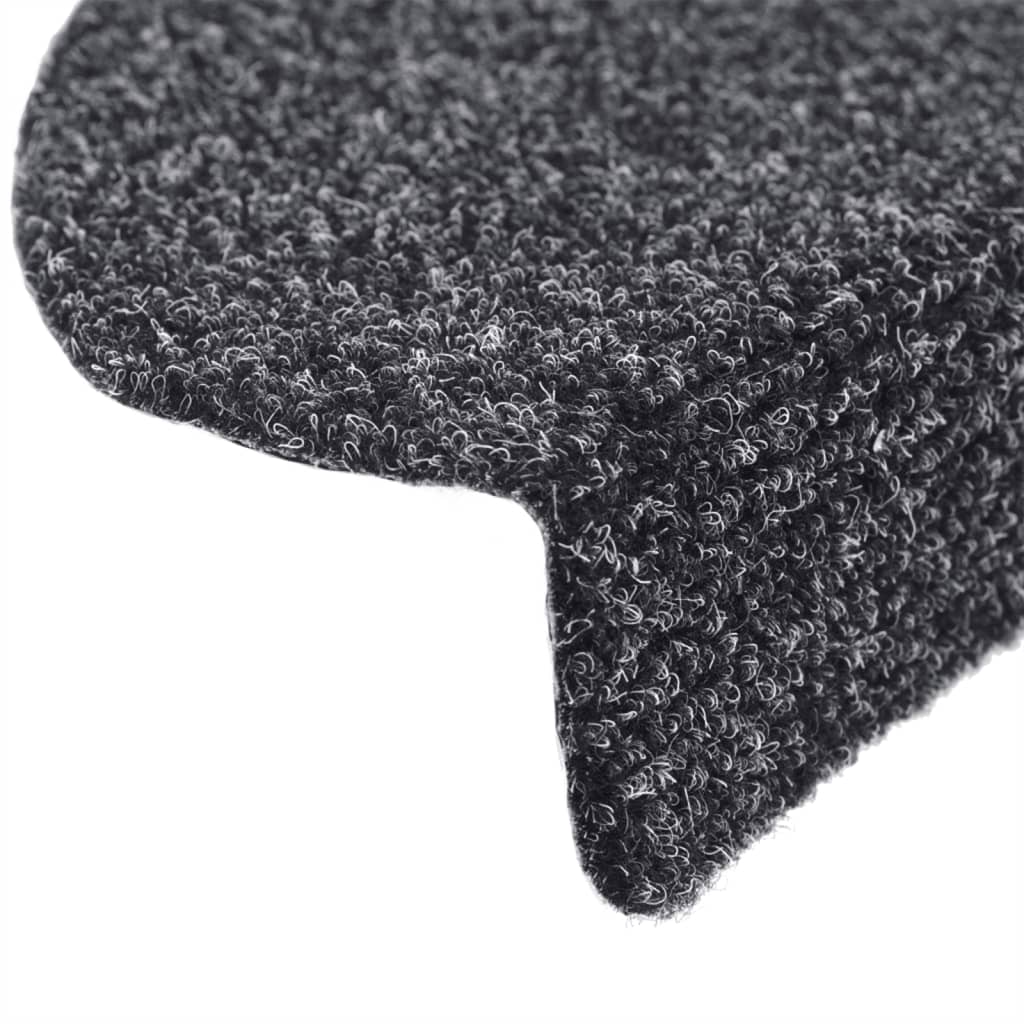Stair Mats Self-adhesive 5 pcs 65x21x4 cm Dark Grey Half Round Large