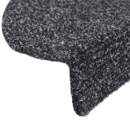 Stair Mats Self-adhesive 5 pcs 65x21x4 cm Dark Grey Half Round Large