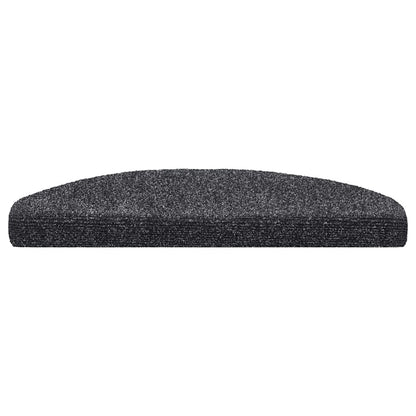 Stair Mats Self-adhesive 10 pcs 65x21x4 cm Dark Grey Half Round Large