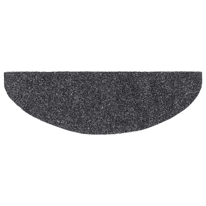 Stair Mats Self-adhesive 10 pcs 65x21x4 cm Dark Grey Half Round Large