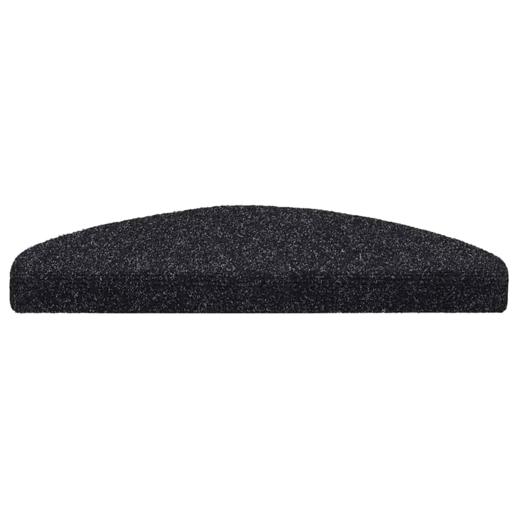 Stair Mats Self-adhesive 10 pcs 65x21x4 cm Black Half Round Large
