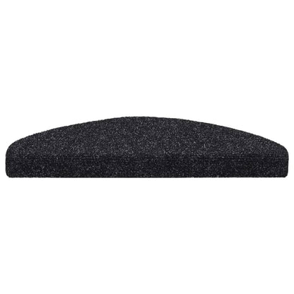 Stair Mats Self-adhesive 10 pcs 65x21x4 cm Black Half Round Large