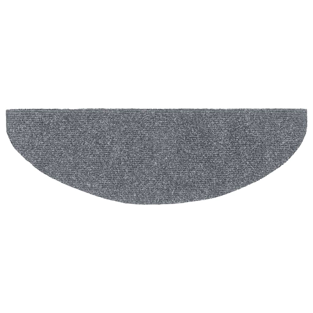 Stair Mats Self-adhesive 5 pcs 65x21x4 cm Light Grey Half Round Large