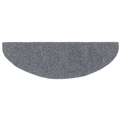 Stair Mats Self-adhesive 5 pcs 65x21x4 cm Light Grey Half Round Large