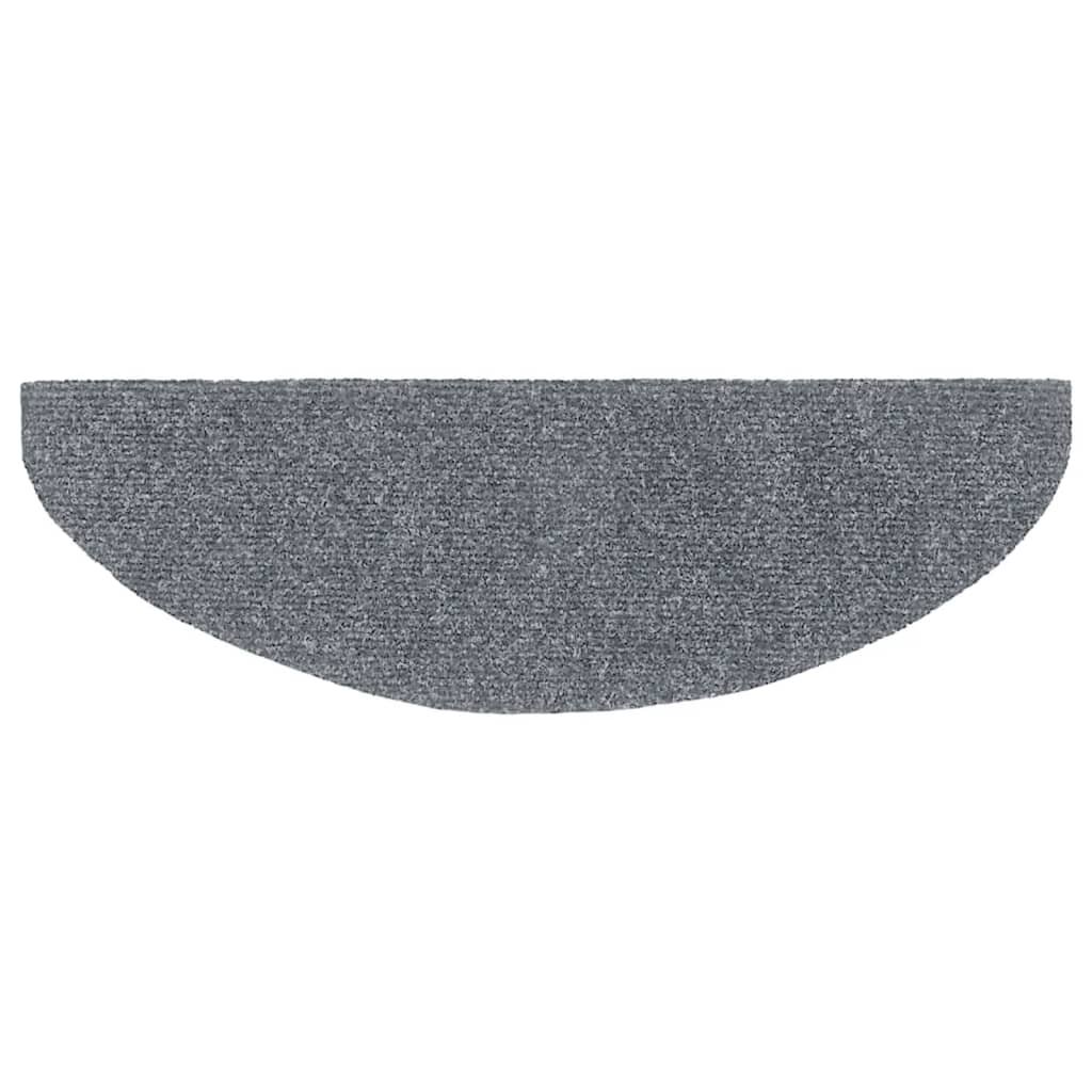 Stair Mats Self-adhesive 10 pcs 65x21x4 cm Light Grey Half Round Large