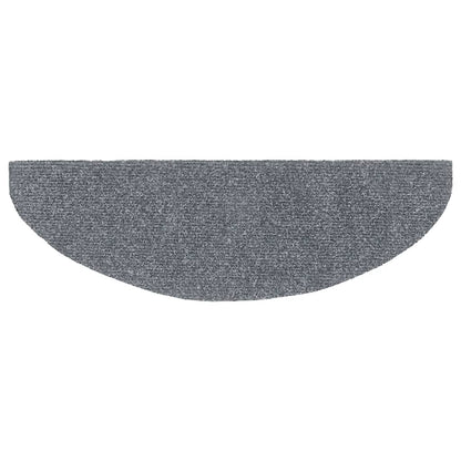 Stair Mats Self-adhesive 10 pcs 65x21x4 cm Light Grey Half Round Large