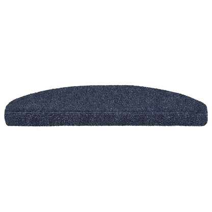 Stair Mats Self-adhesive 5 pcs 65x21x4 cm Blue Half Round Large