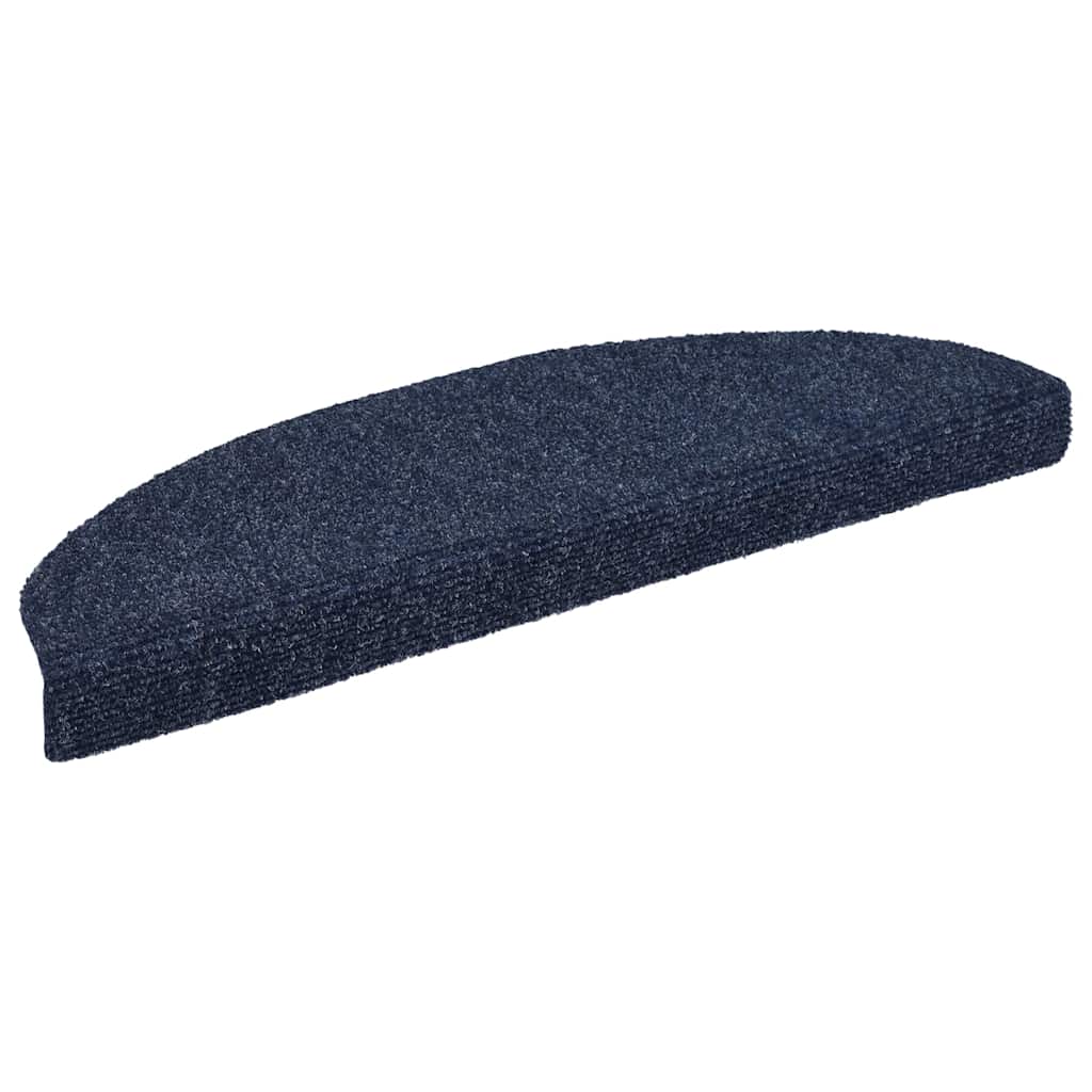Stair Mats Self-adhesive 10 pcs 65x21x4 cm Blue Half Round Large