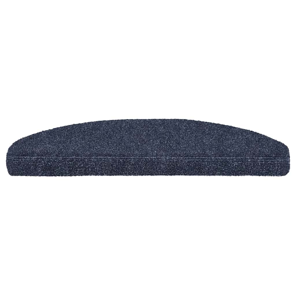 Stair Mats Self-adhesive 10 pcs 65x21x4 cm Blue Half Round Large