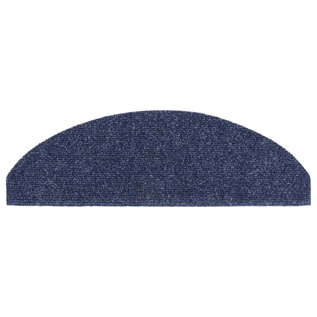 Stair Mats Self-adhesive 10 pcs 65x21x4 cm Blue Half Round Large