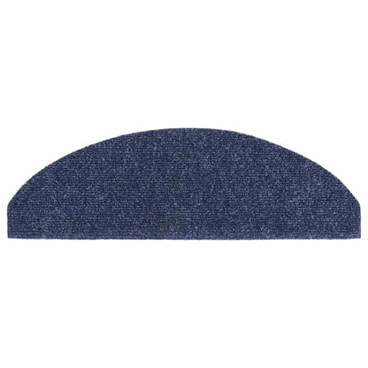 Stair Mats Self-adhesive 10 pcs 65x21x4 cm Blue Half Round Large