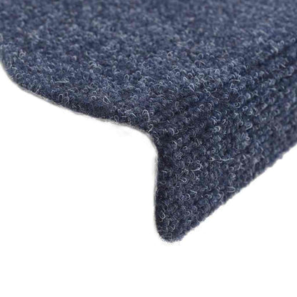 Stair Mats Self-adhesive 10 pcs 65x21x4 cm Blue Half Round Large
